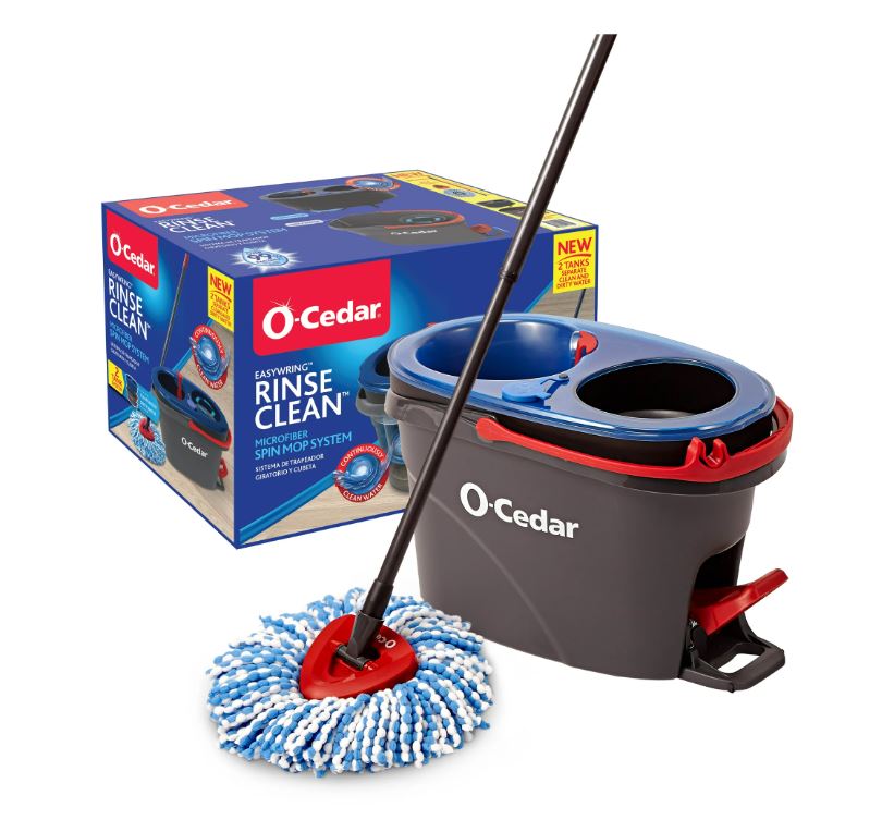 O-Cedar RinseClean™ Clean Water Spin Mop and Bucket System | Clean with Clean Water | Removes 99% of Bacteria