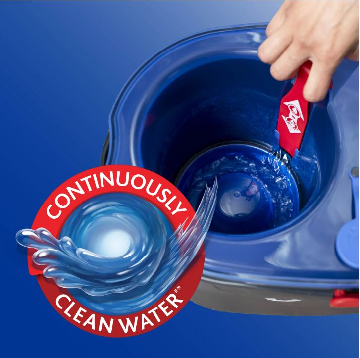 O-Cedar RinseClean™ Clean Water Spin Mop and Bucket System | Clean with Clean Water | Removes 99% of Bacteria