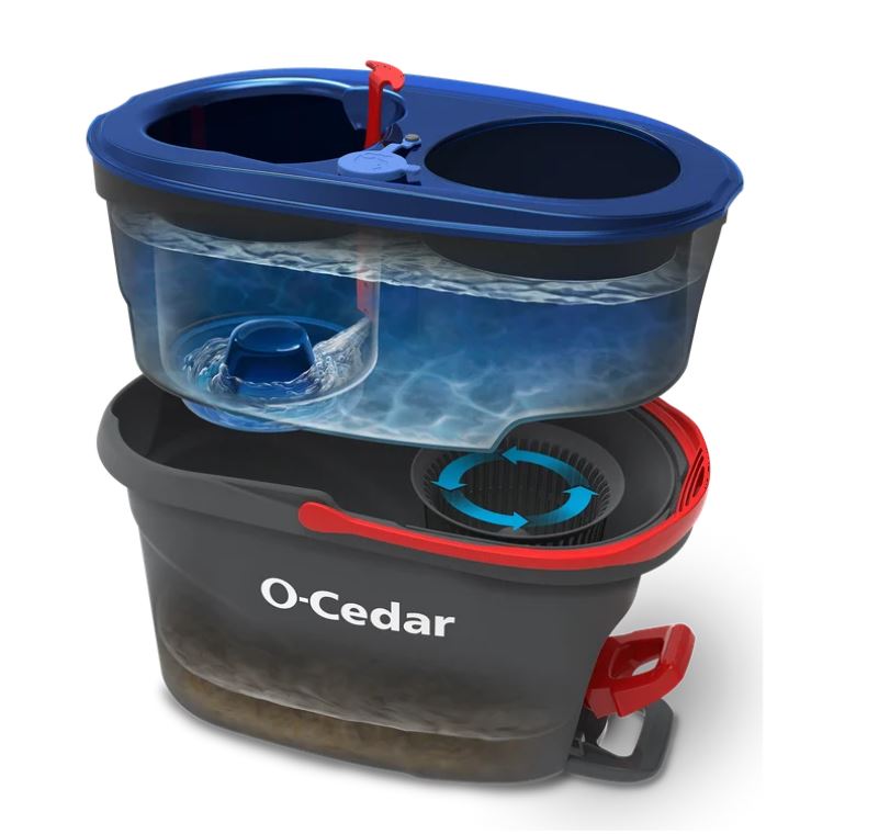 O-Cedar RinseClean™ Clean Water Spin Mop and Bucket System | Clean with Clean Water | Removes 99% of Bacteria